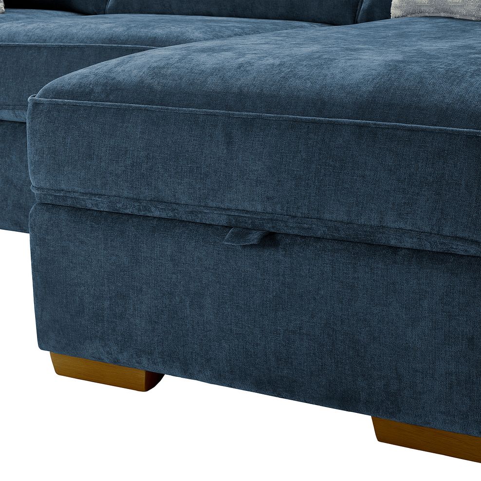 Eastley Left Hand Chaise Sofa with Storage in Limoge Prussian Blue Fabric with Silver Scatters 9