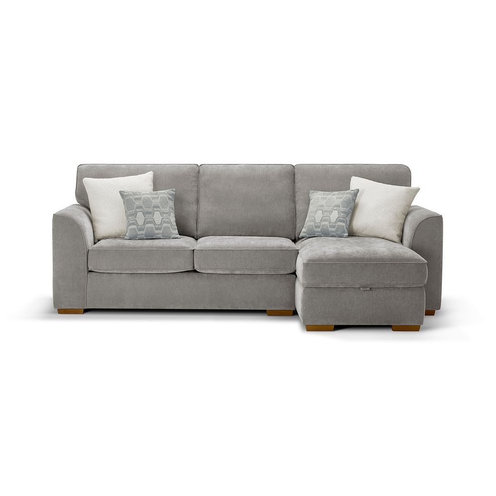 Eastley Right Hand Chaise Sofa Bed with Storage in Limoge Fog Fabric with Silver Scatters 4