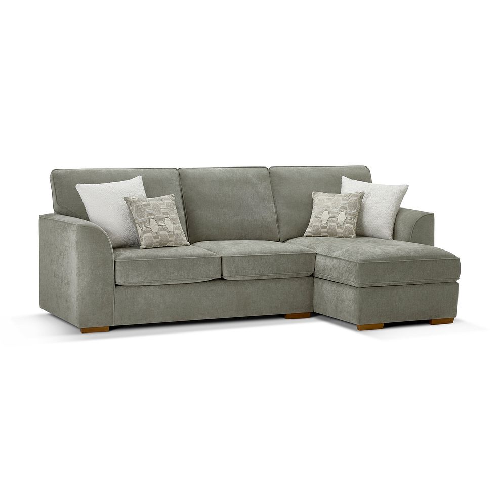 Eastley Right Hand Chaise Sofa Bed with Storage in Limoge Green Fabric with Beige Scatters 5