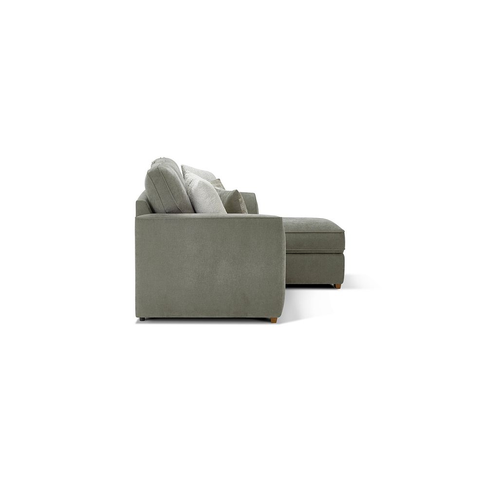 Eastley Right Hand Chaise Sofa Bed with Storage in Limoge Green Fabric with Beige Scatters 8