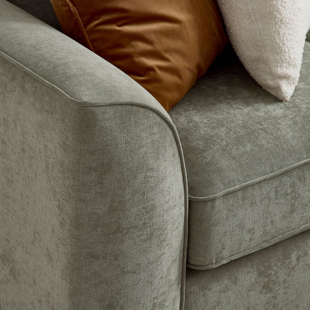 Eastley Right Hand Chaise Sofa Bed with Storage in Limoge Green Fabric with Beige Scatters 11