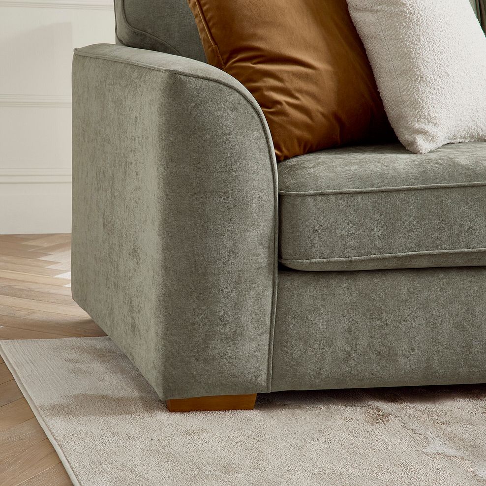 Eastley Right Hand Chaise Sofa Bed with Storage in Limoge Green Fabric with Beige Scatters 10