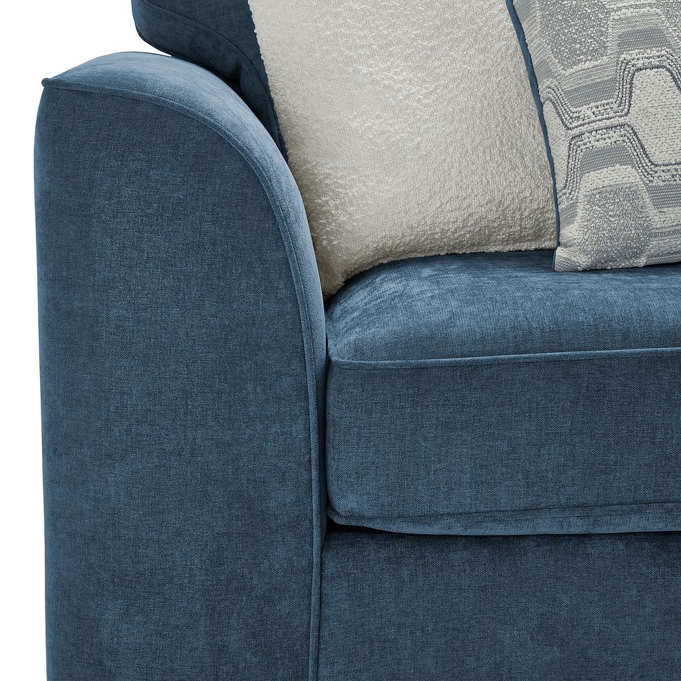 Eastley Right Hand Chaise Sofa Bed with Storage in Limoge Prussian Blue Fabric with Silver Scatters 10