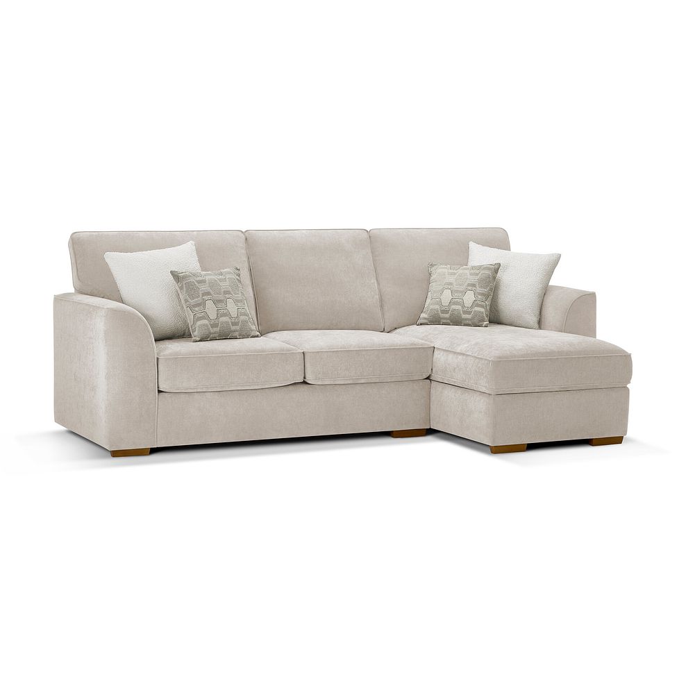 Eastley Right Hand Chaise Sofa in Limoge Beige Fabric with Beige Scatters 1
