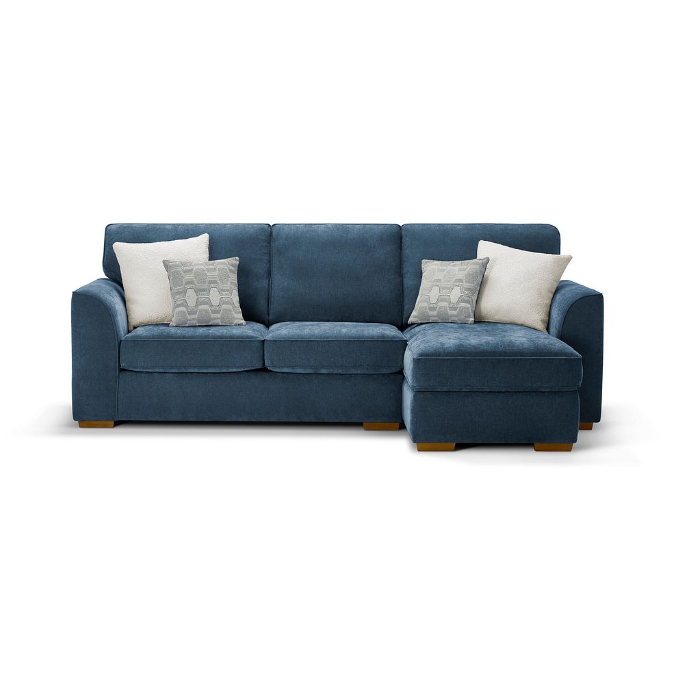 Eastley Right Hand Chaise Sofa in Limoge Prussian Blue Fabric with Silver Scatters 2