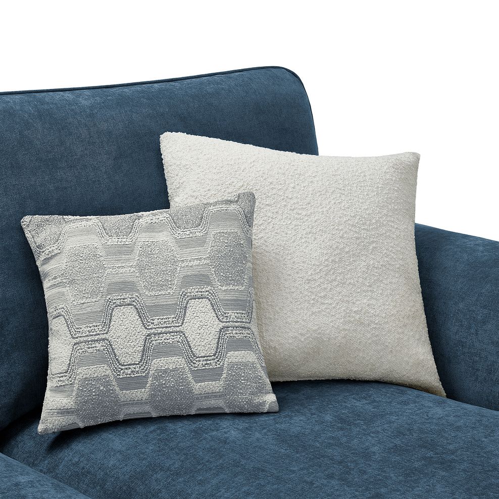 Eastley Right Hand Chaise Sofa in Limoge Prussian Blue Fabric with Silver Scatters 7