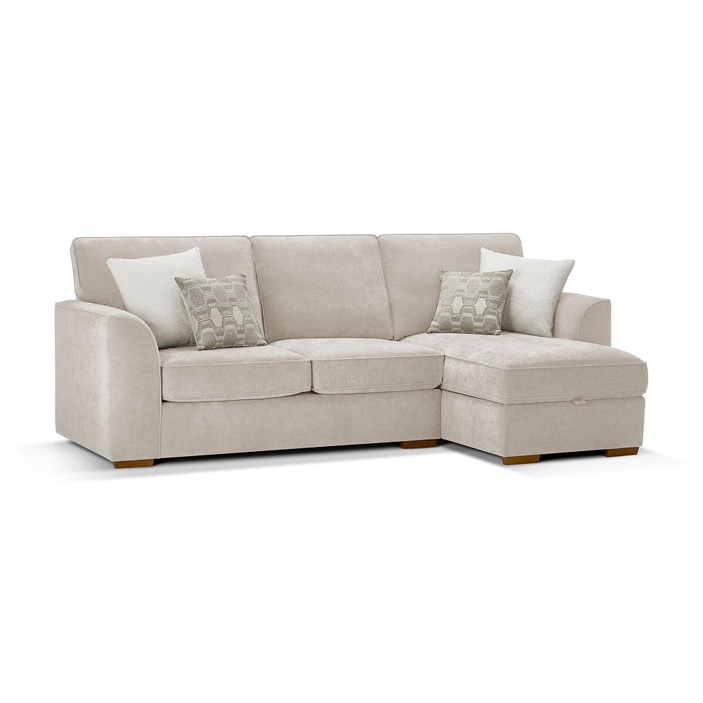 Eastley Right Hand Chaise Sofa with Storage in Limoge Beige Fabric with Beige Scatters 1