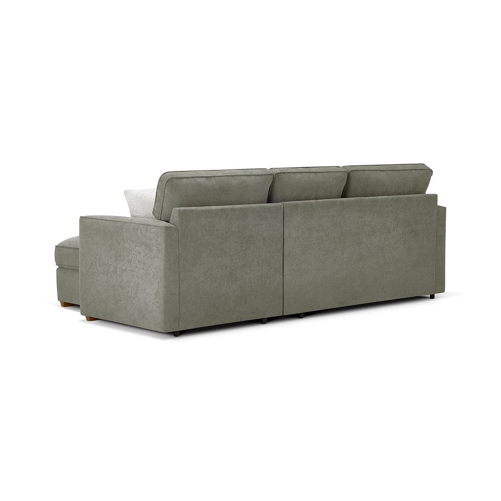 Eastley Right Hand Chaise Sofa with Storage in Limoge Green Fabric with Beige Scatters 7