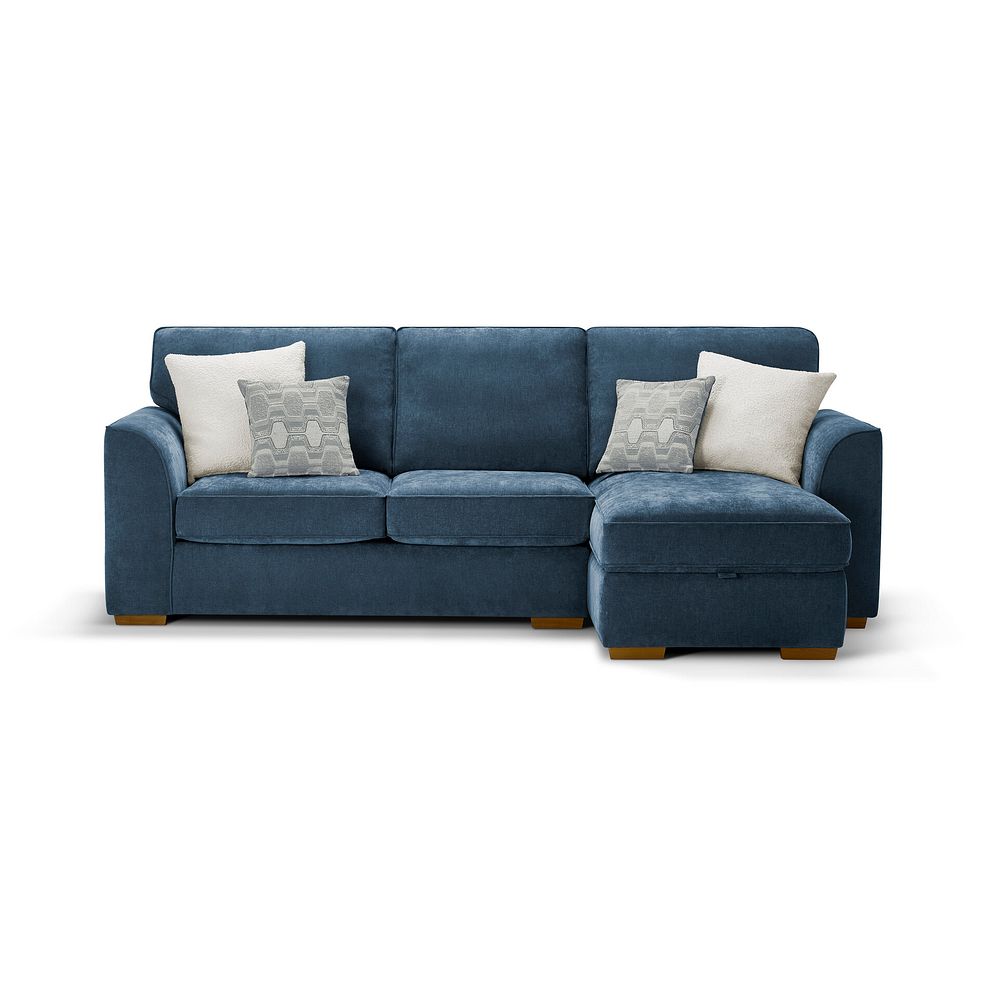 Eastley Right Hand Chaise Sofa with Storage in Limoge Prussian Blue Fabric with Silver Scatters 3