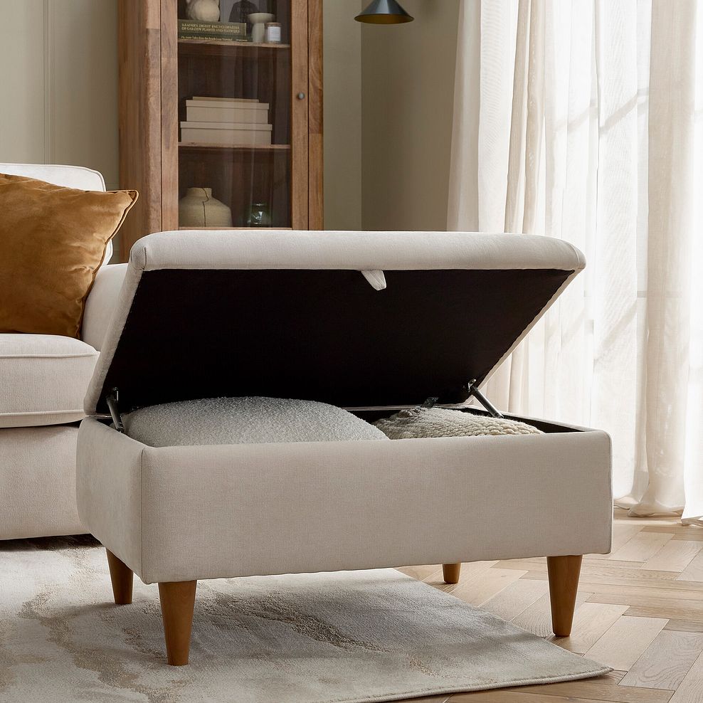 Eastley Storage Footstool in Limoge Beige Fabric 2