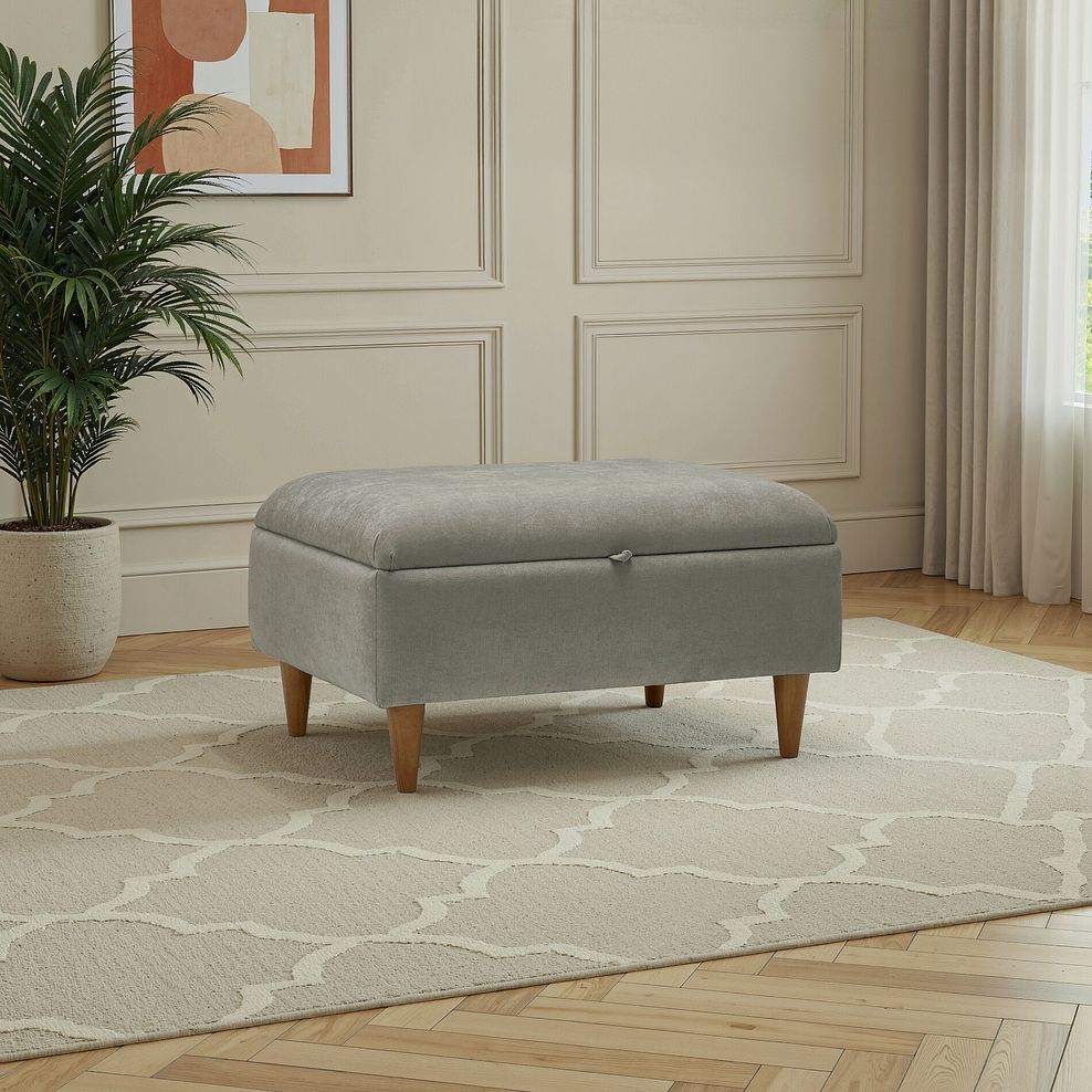 Eastley Storage Footstool in Limoge Green Fabric 1