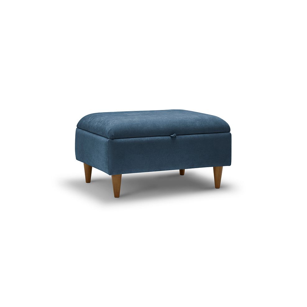 Eastley Storage Footstool in Limoge Prussian Blue Fabric 1