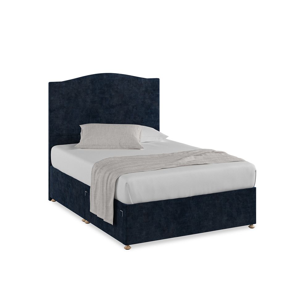 Eden Double 2 Drawer Divan Bed in Heritage Velvet - Royal Blue 1