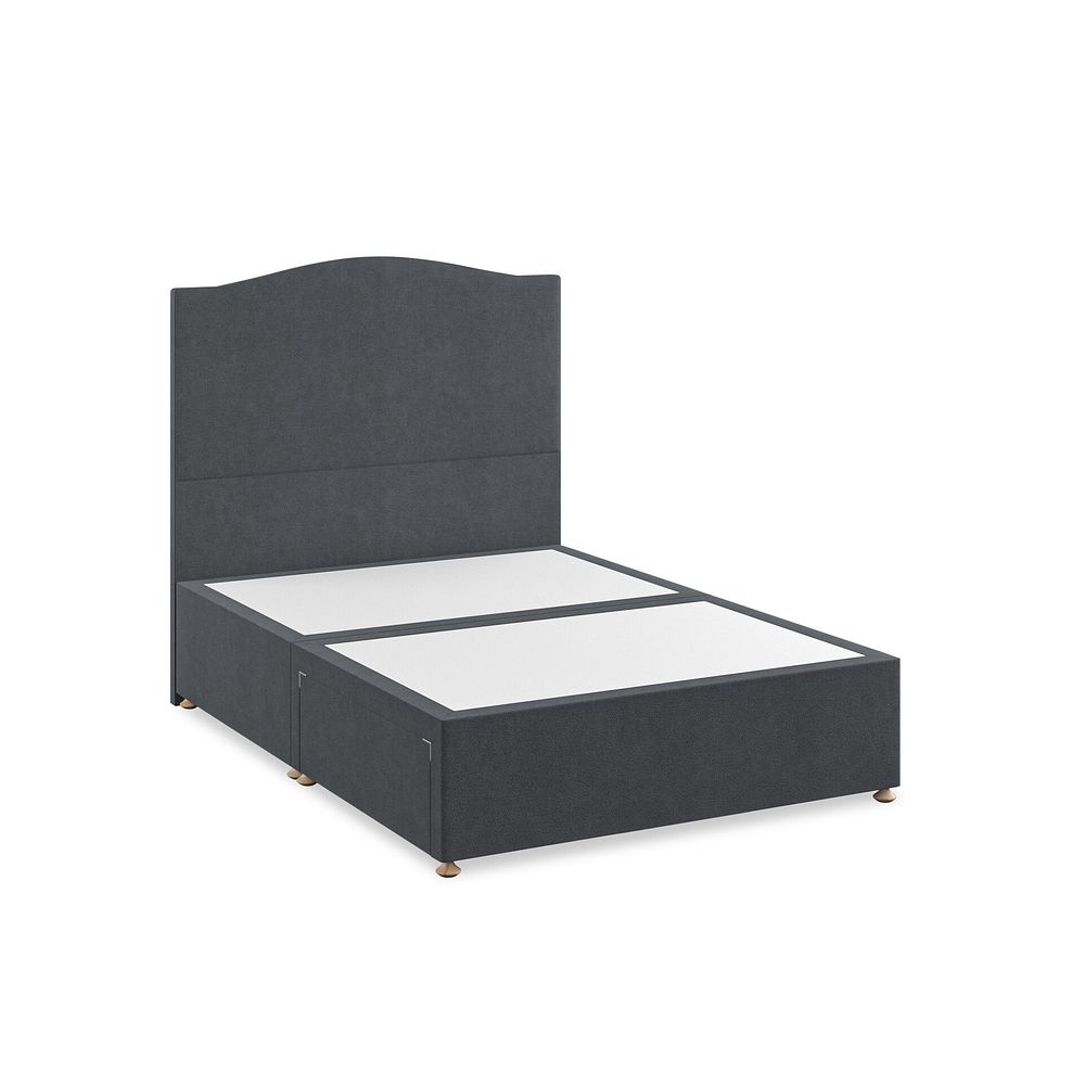 Eden Double 2 Drawer Divan Bed in Venice Fabric - Anthracite Thumbnail 2