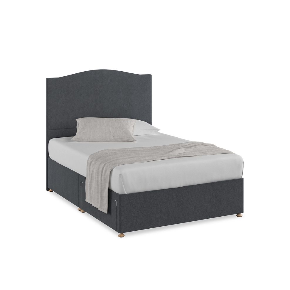 Eden Double 2 Drawer Divan Bed in Venice Fabric - Anthracite