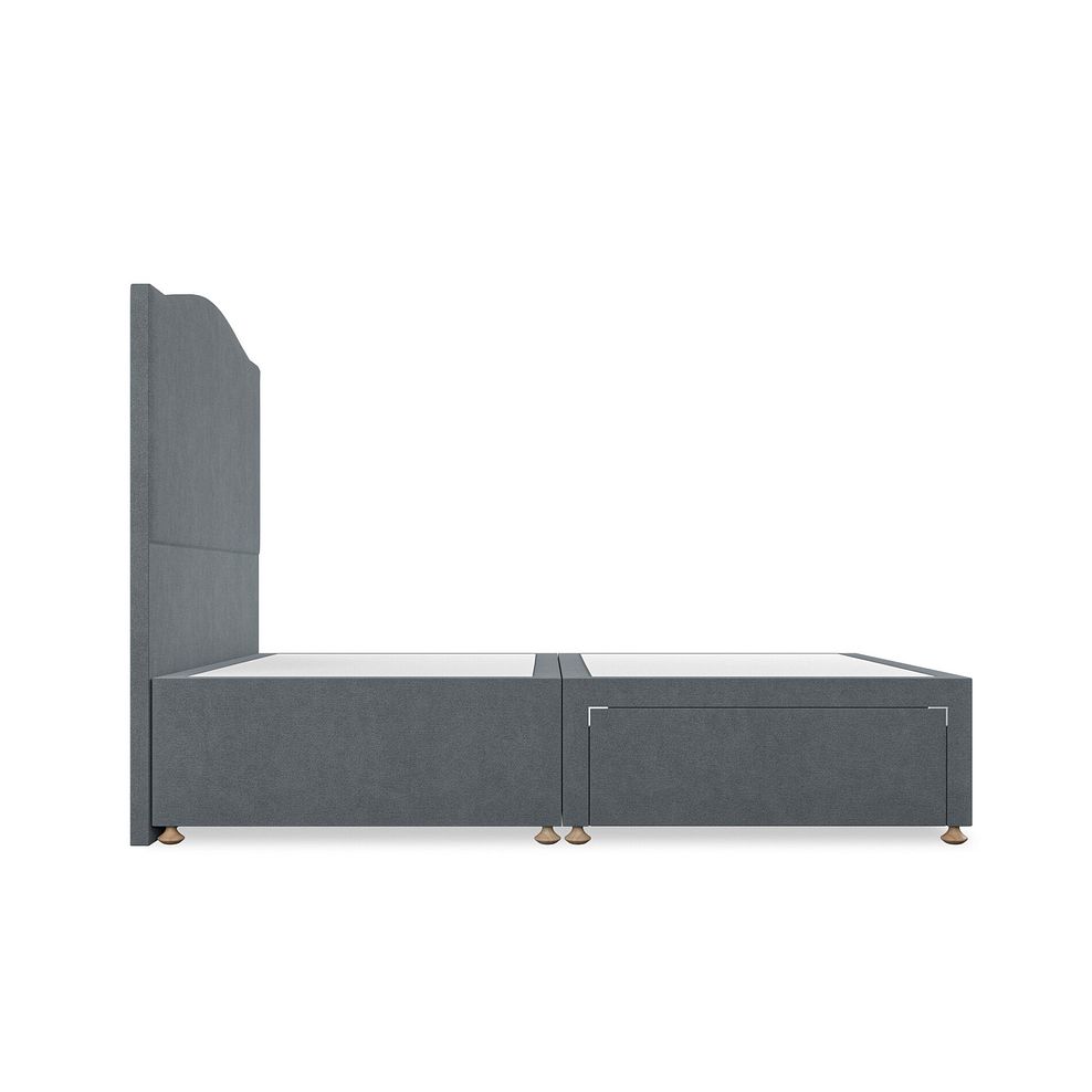 Eden Double 2 Drawer Divan Bed in Venice Fabric - Graphite Thumbnail 4