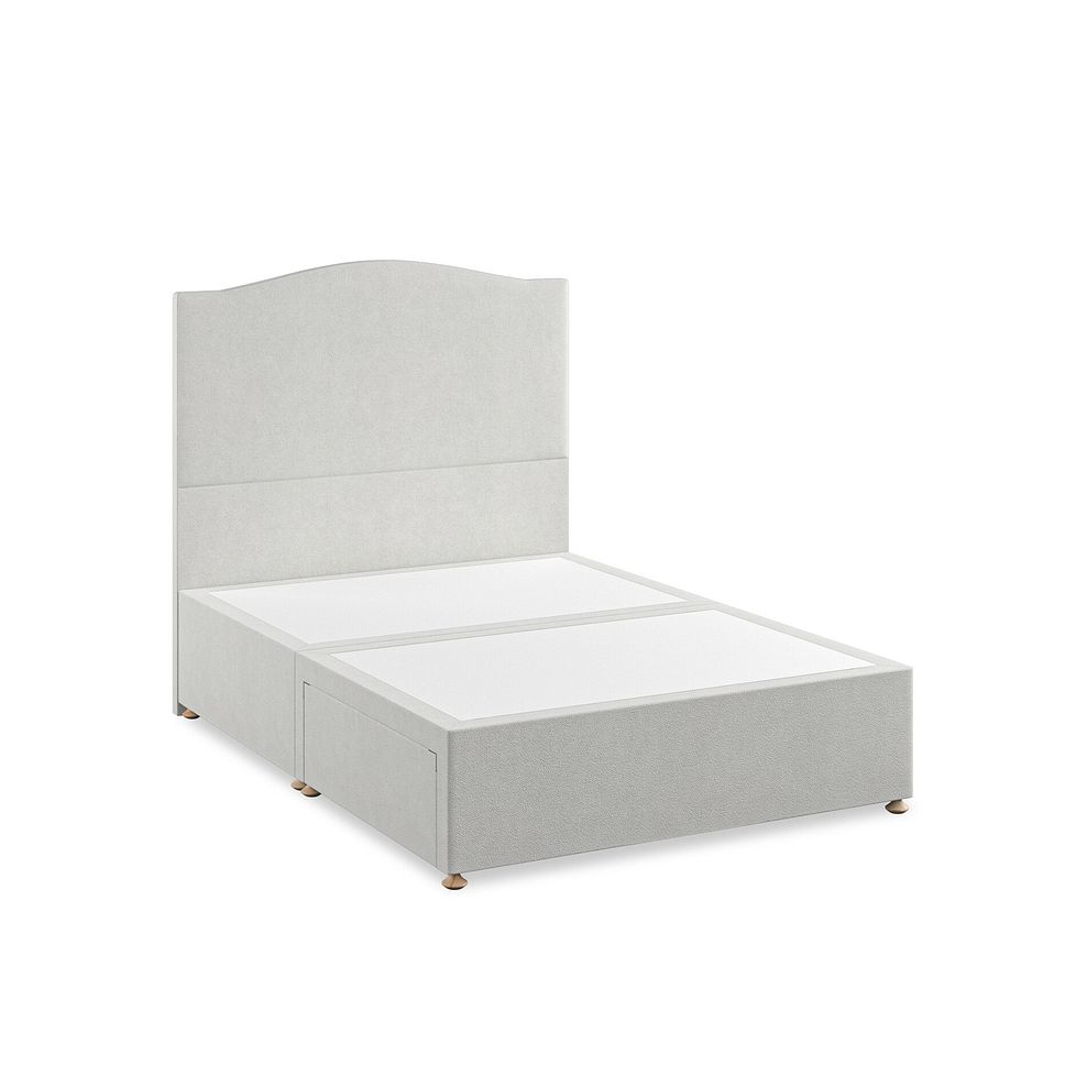 Eden Double 2 Drawer Divan Bed in Venice Fabric - Silver Thumbnail 2