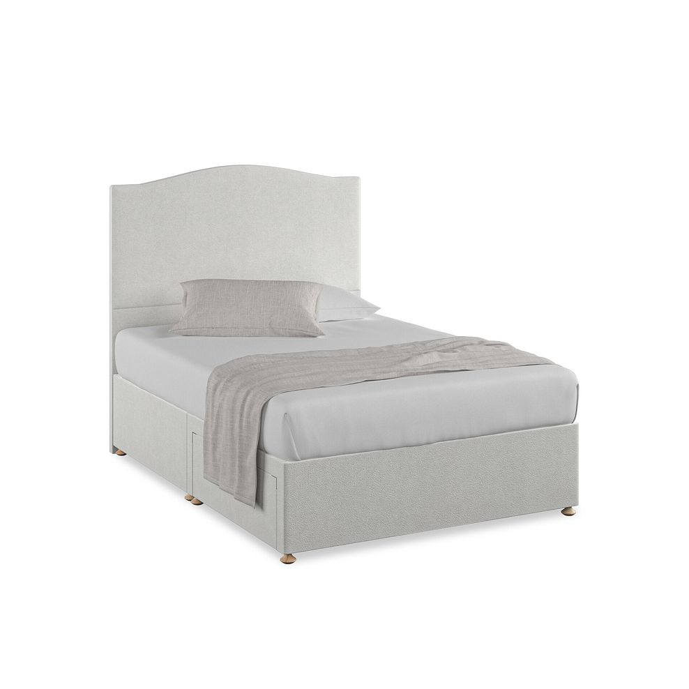 Eden Double 2 Drawer Divan Bed in Venice Fabric - Silver
