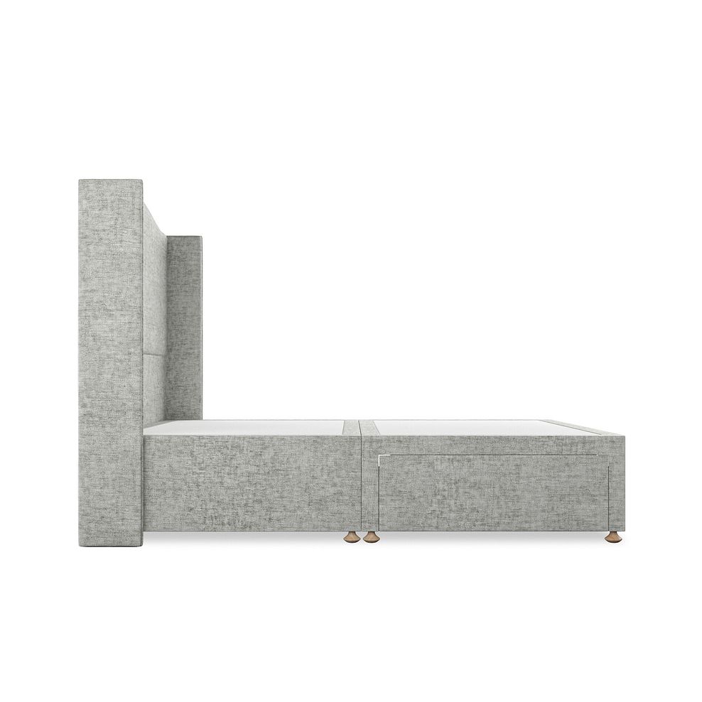 Eden Double 2 Drawer Divan Bed with Winged Headboard in Brooklyn Fabric - Fallow Grey Thumbnail 4