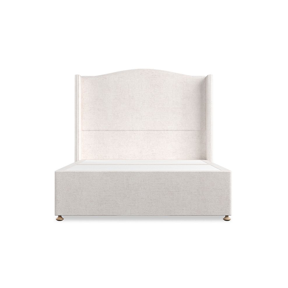 Eden Double 2 Drawer Divan Bed with Winged Headboard in Brooklyn Fabric - Lace White Thumbnail 3