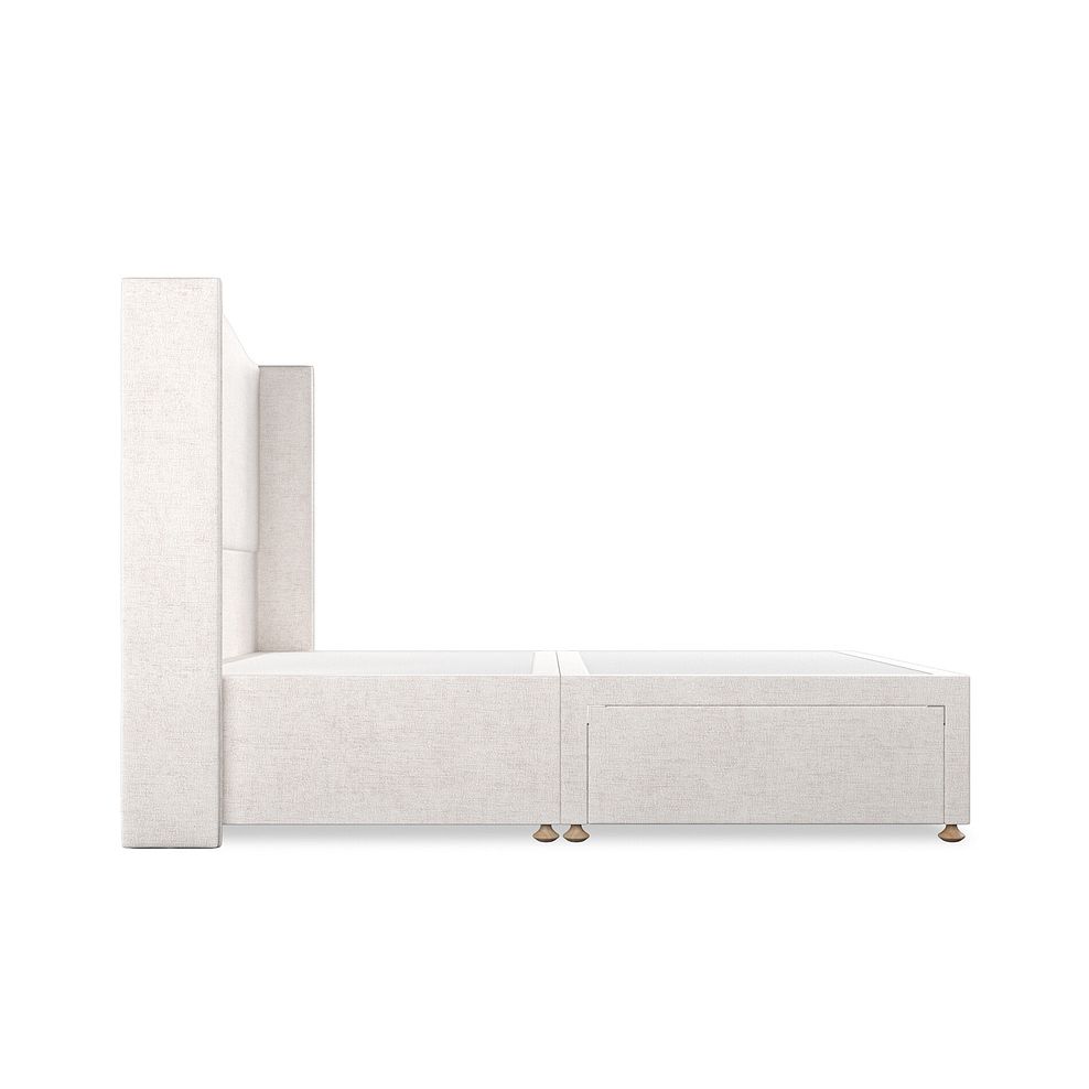 Eden Double 2 Drawer Divan Bed with Winged Headboard in Brooklyn Fabric - Lace White Thumbnail 4