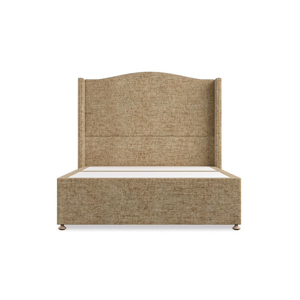 Eden Double 2 Drawer Divan Bed with Winged Headboard in Brooklyn Fabric - Saturn Mink Thumbnail 3