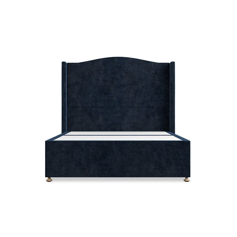 Eden Double 2 Drawer Divan Bed with Winged Headboard in Heritage Velvet - Royal Blue 3