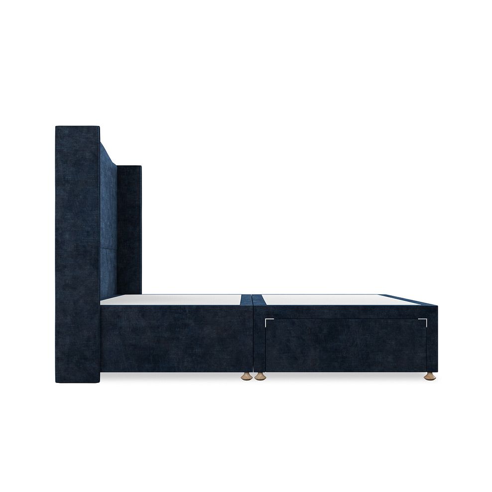Eden Double 2 Drawer Divan Bed with Winged Headboard in Heritage Velvet - Royal Blue 4