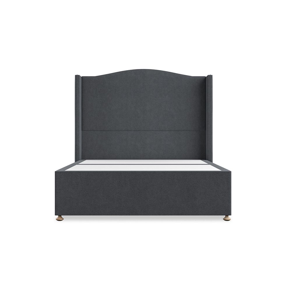 Eden Double 2 Drawer Divan Bed with Winged Headboard in Venice Fabric - Anthracite Thumbnail 3