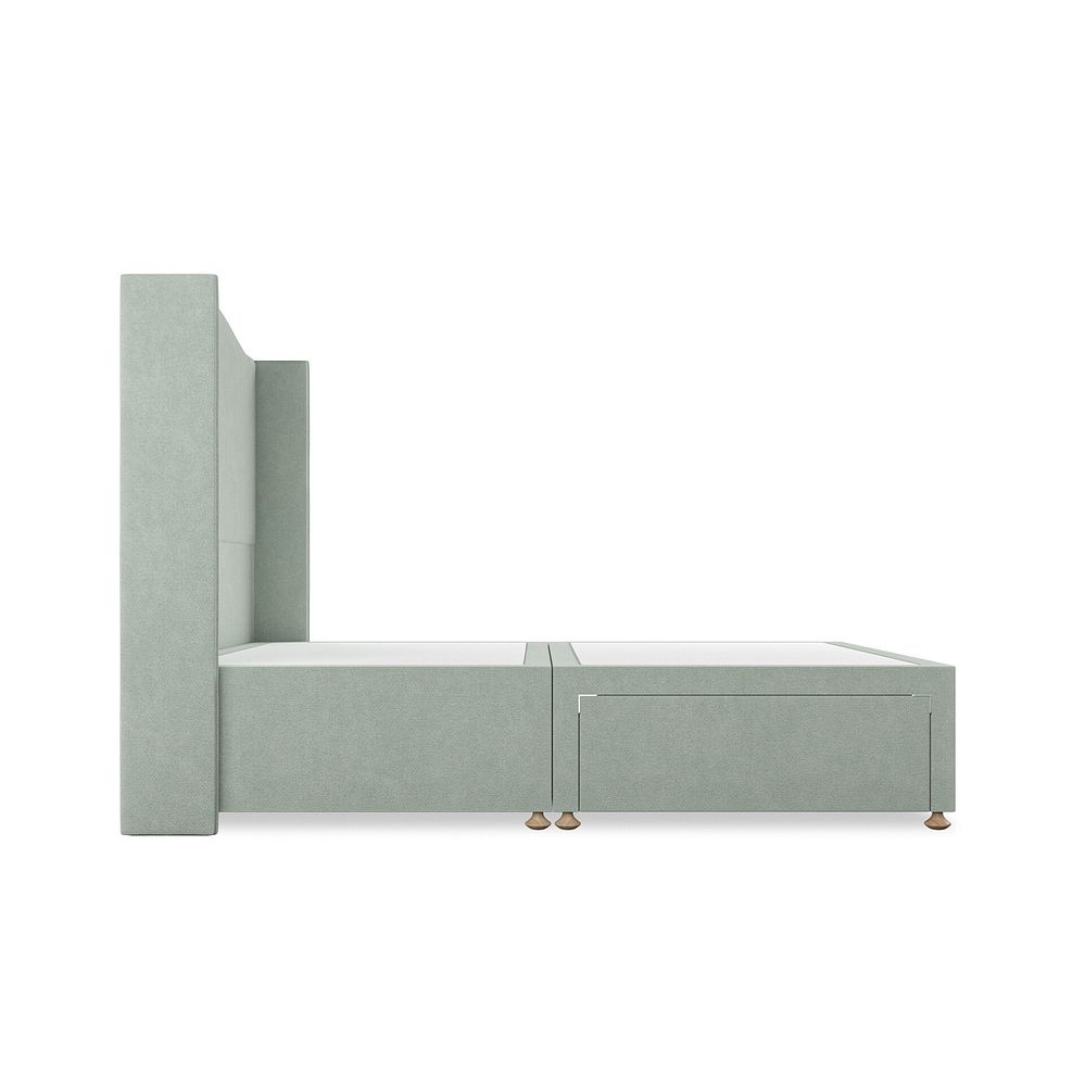 Eden Double 2 Drawer Divan Bed with Winged Headboard in Venice Fabric - Duck Egg 4