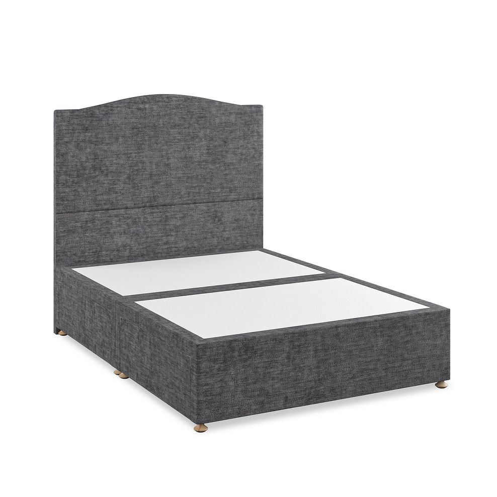 Eden Double 4 Drawer Divan Bed in Brooklyn Fabric - Asteroid Grey 1