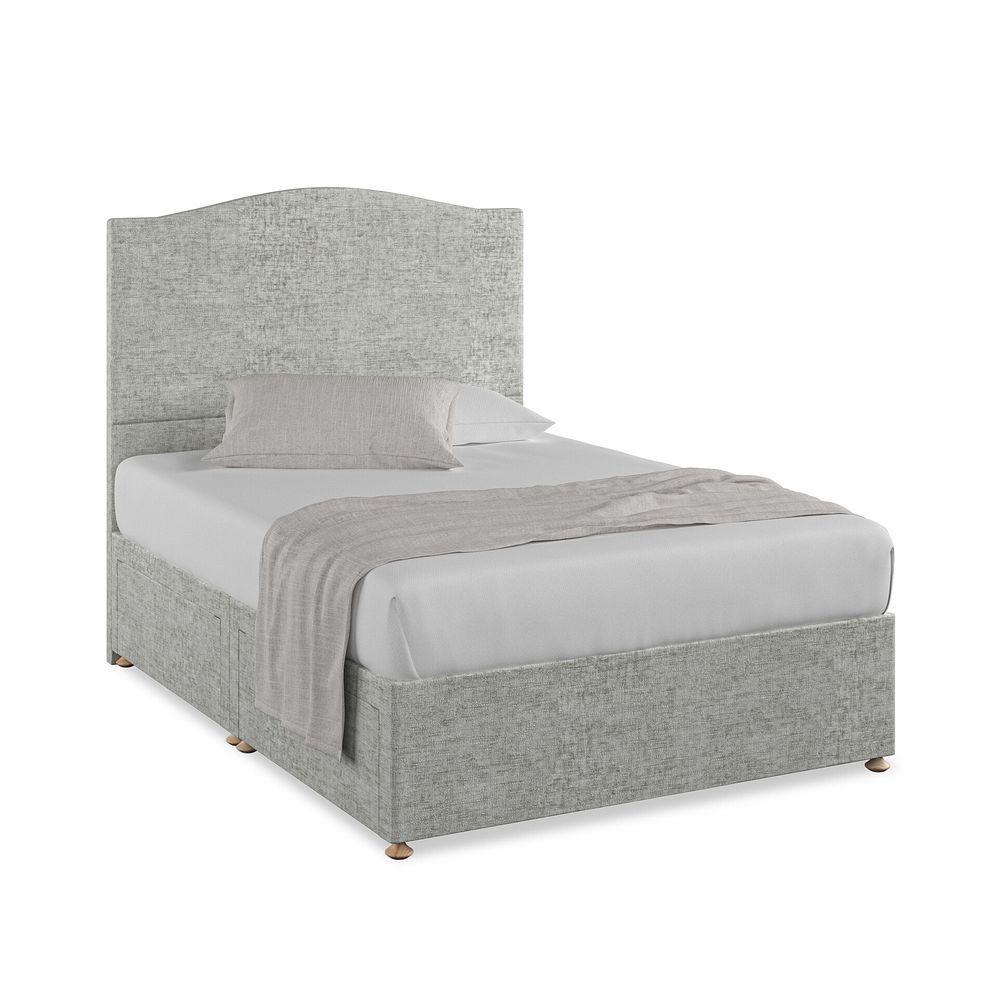 Eden Double 4 Drawer Divan Bed in Brooklyn Fabric - Fallow Grey 1