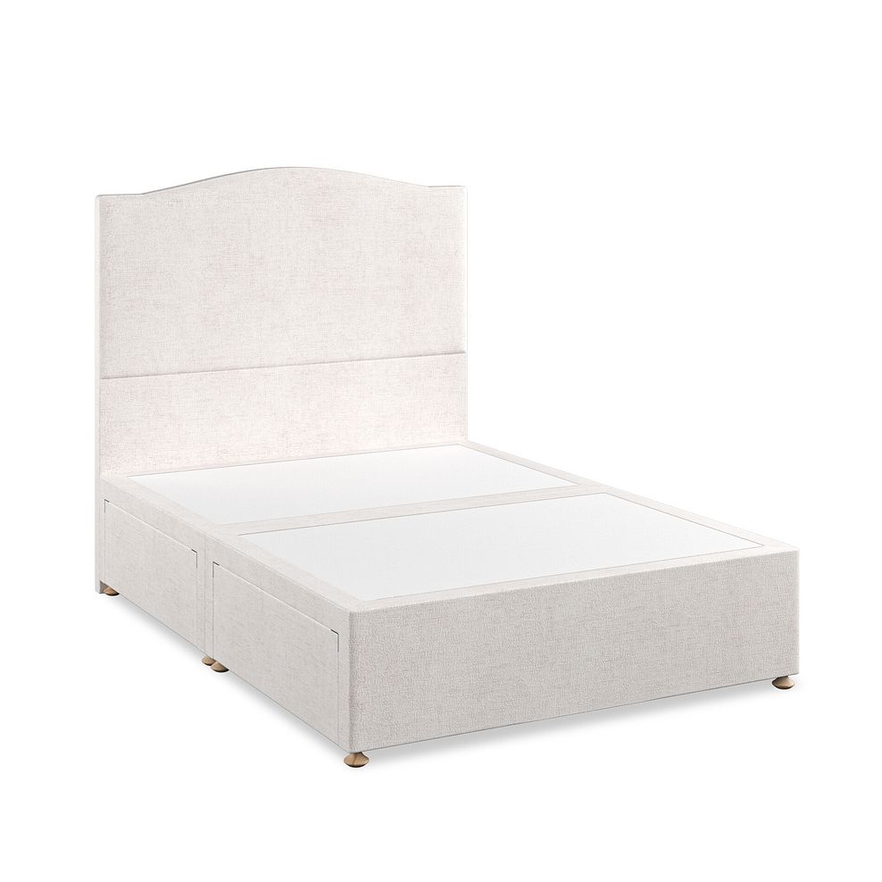 Eden Double 4 Drawer Divan Bed in Brooklyn Fabric - Lace White 2