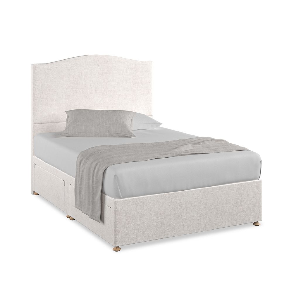 Eden Double 4 Drawer Divan Bed in Brooklyn Fabric - Lace White 1