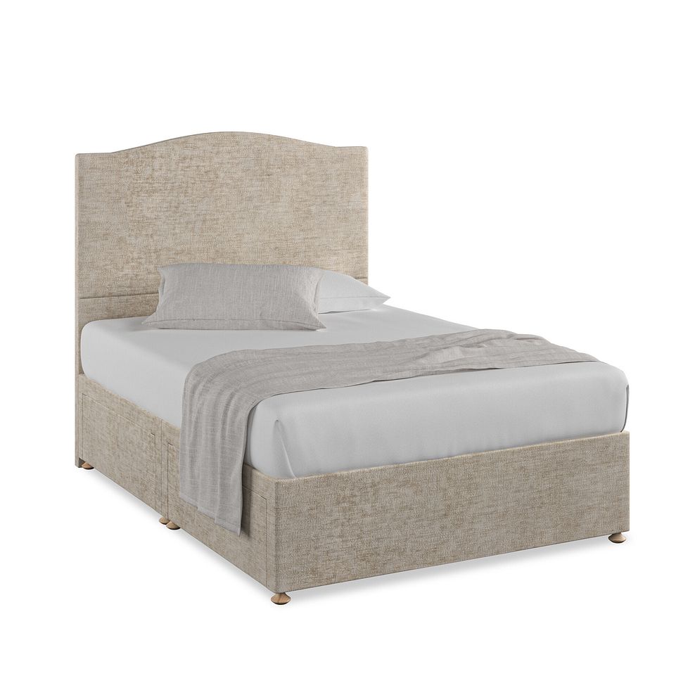 Eden Double 4 Drawer Divan Bed in Brooklyn Fabric - Quill Grey 1