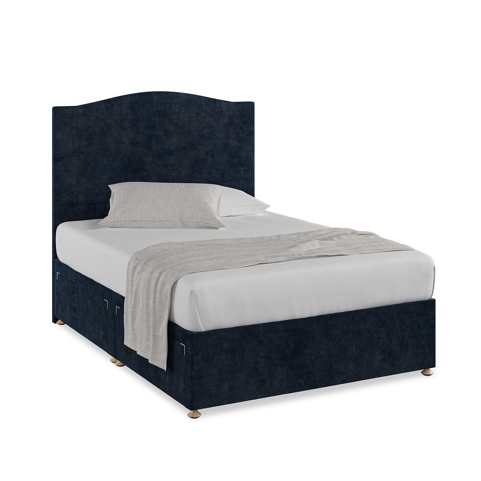 Eden Double 4 Drawer Divan Bed in Heritage Velvet - Royal Blue 1