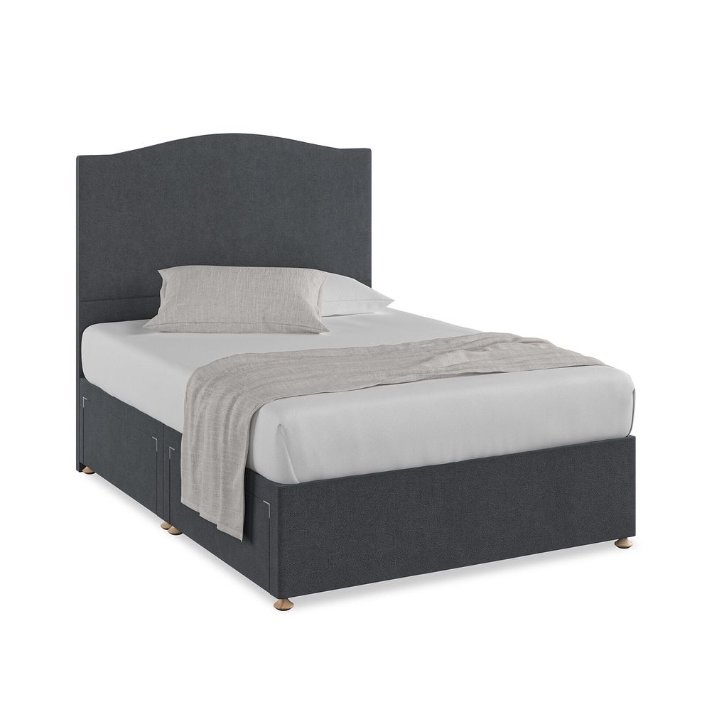 Eden Double 4 Drawer Divan Bed in Venice Fabric - Anthracite 1