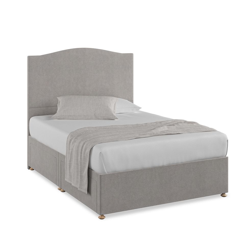 Eden Double 4 Drawer Divan Bed in Venice Fabric - Grey 1