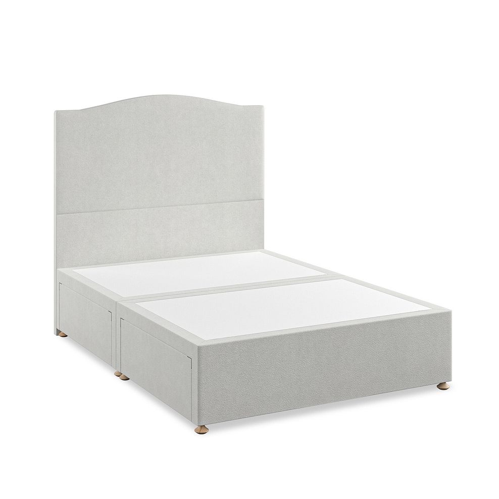 Eden Double 4 Drawer Divan Bed in Venice Fabric - Silver 2