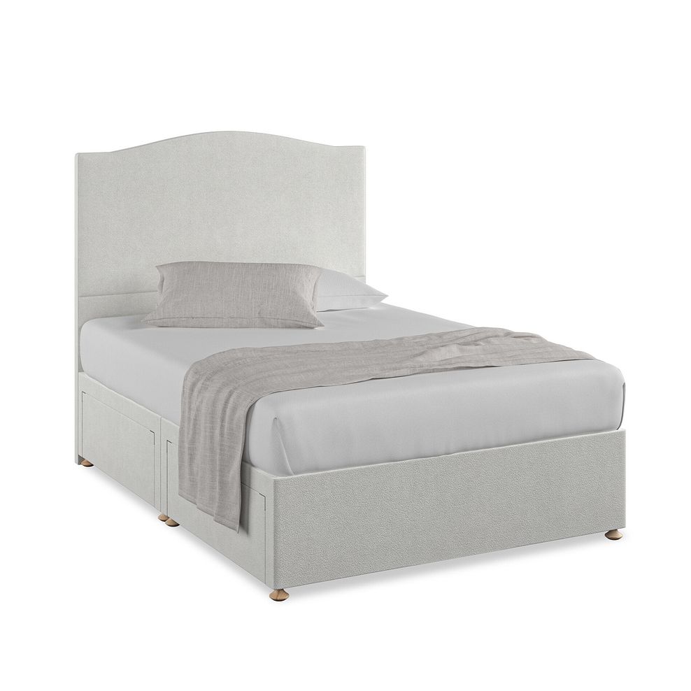 Eden Double 4 Drawer Divan Bed in Venice Fabric - Silver 1