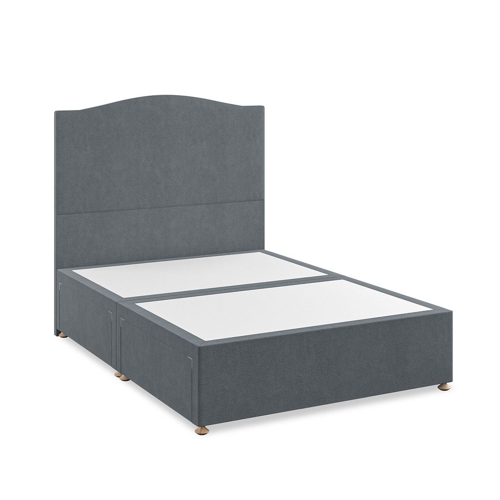 Eden Double 4 Drawer Divan Bed in Venice Fabric - Graphite Thumbnail 2