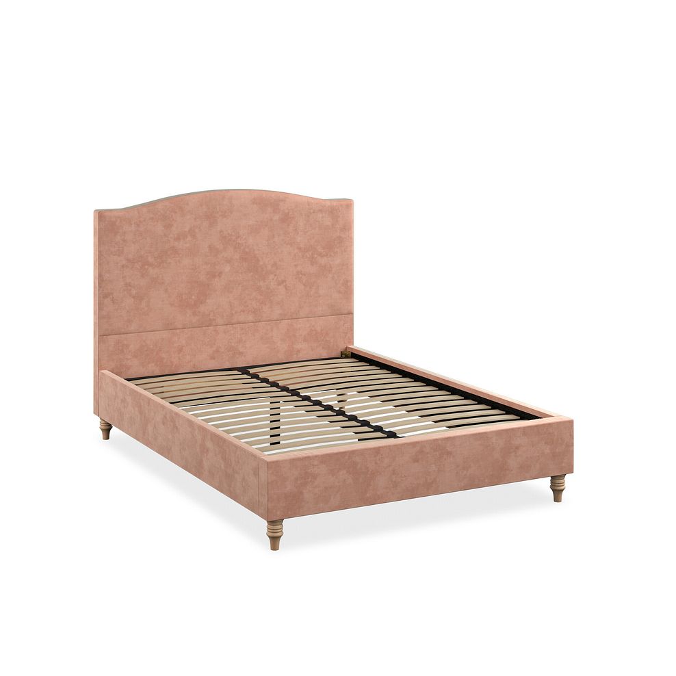 Eden Double Bed in Heritage Velvet - Powder Pink 2