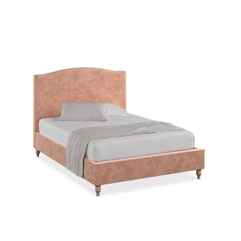 Eden Double Bed in Heritage Velvet - Powder Pink 1