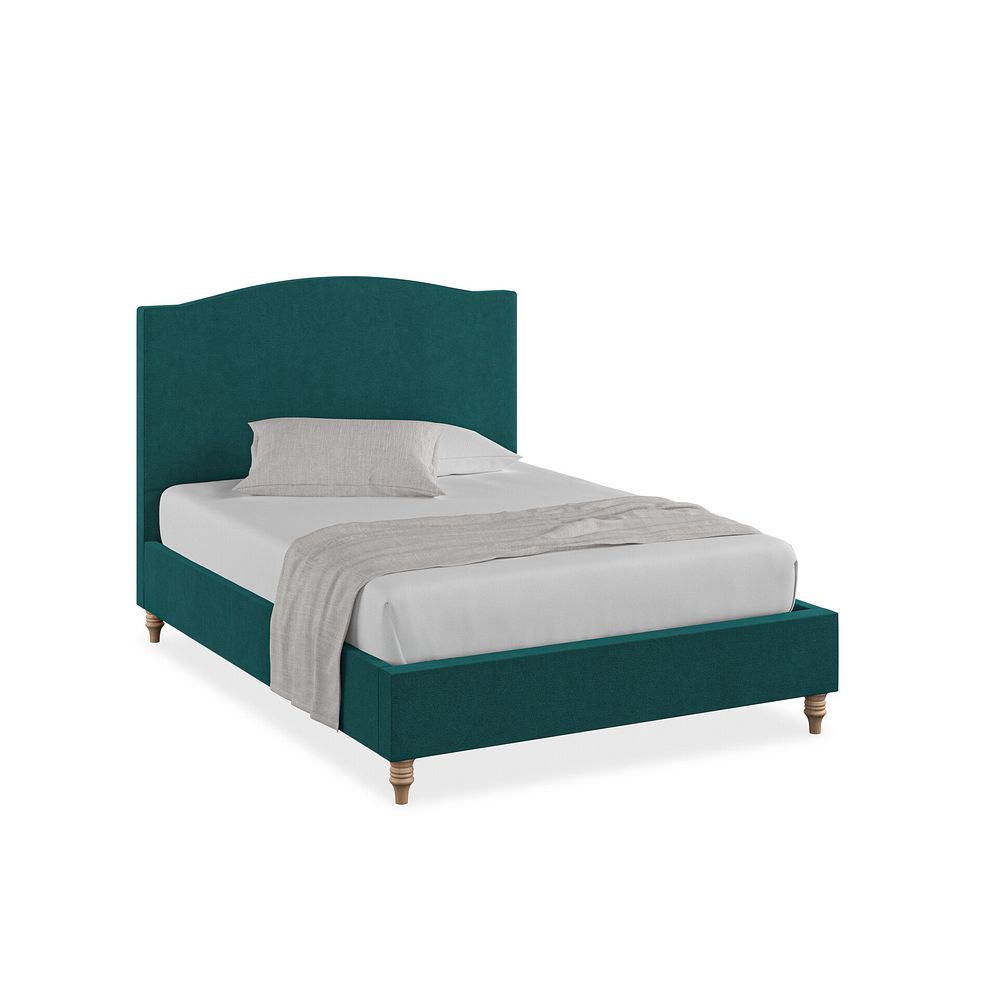 Eden Double Bed in Venice Fabric - Teal Thumbnail 1