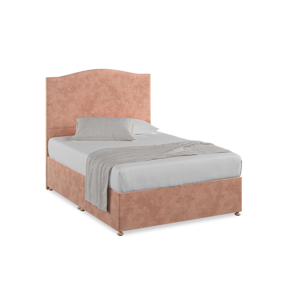 Eden Double Divan Bed in Heritage Velvet - Powder Pink