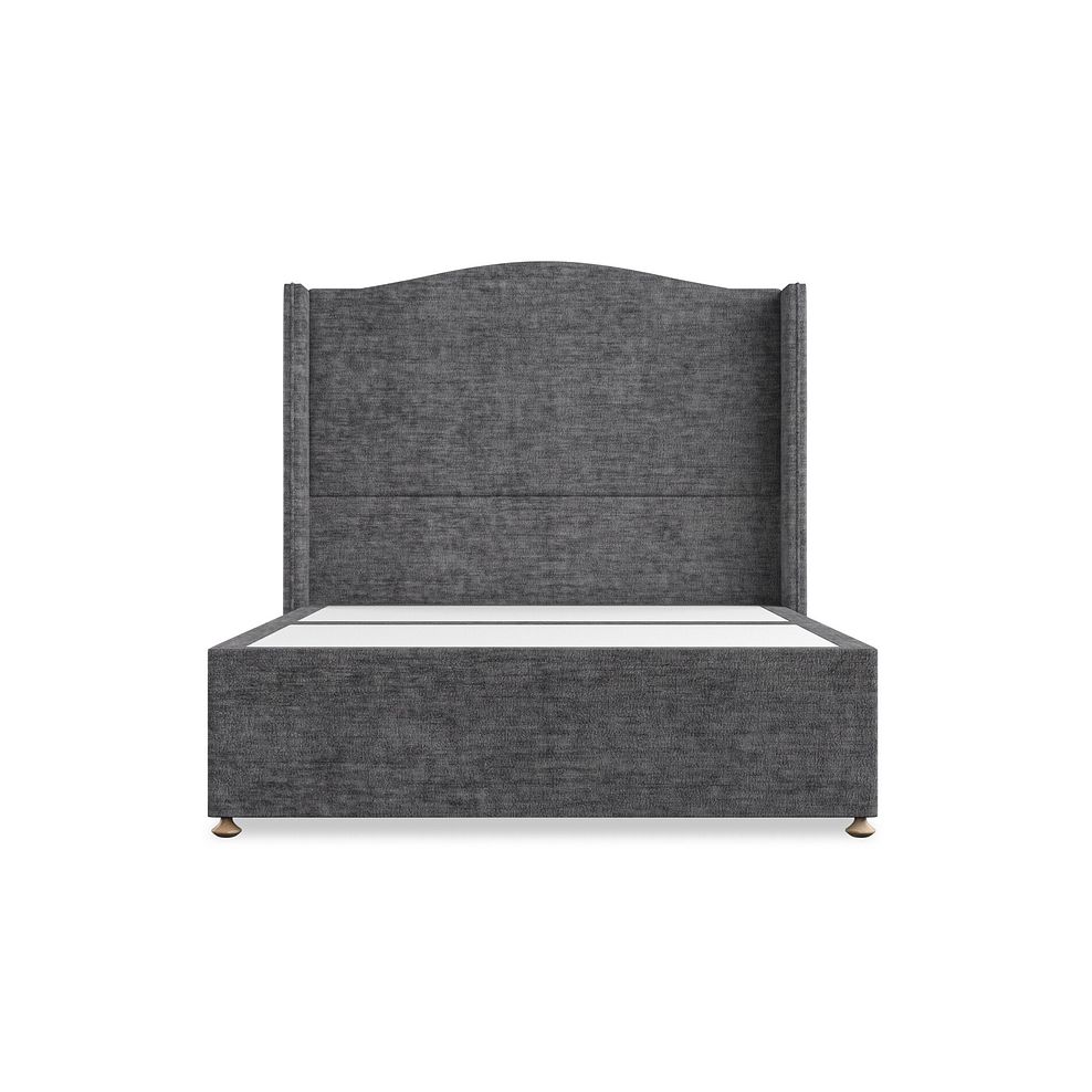 Eden Double Divan Bed with Winged Headboard in Brooklyn Fabric - Asteroid Grey 3