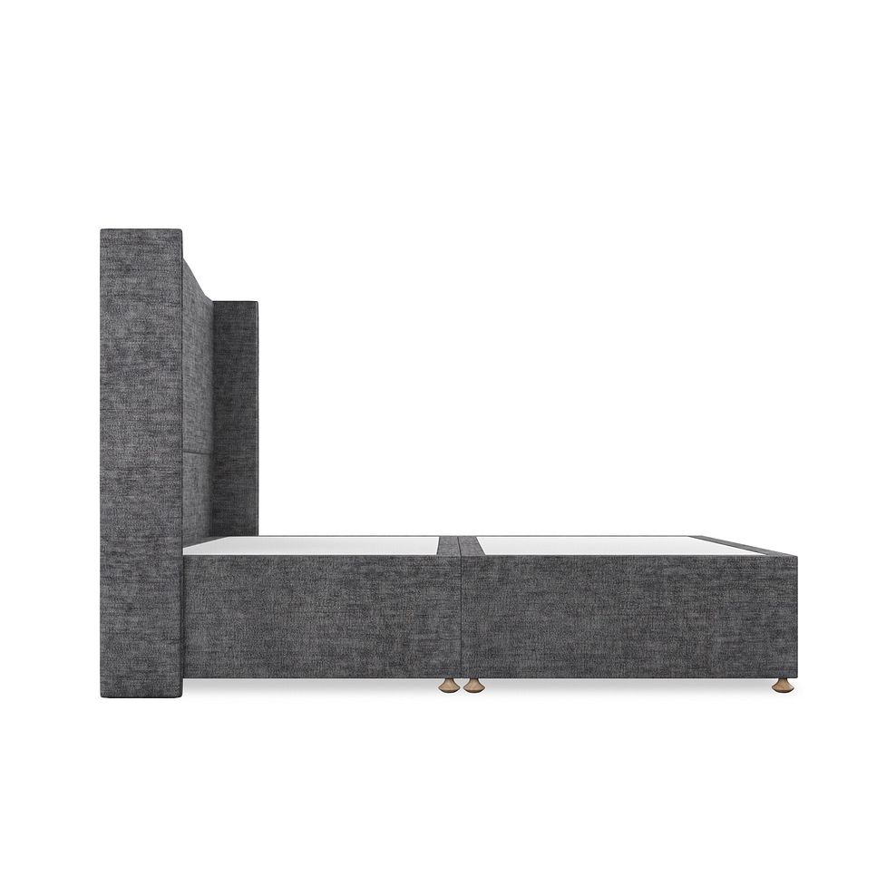 Eden Double Divan Bed with Winged Headboard in Brooklyn Fabric - Asteroid Grey Thumbnail 4