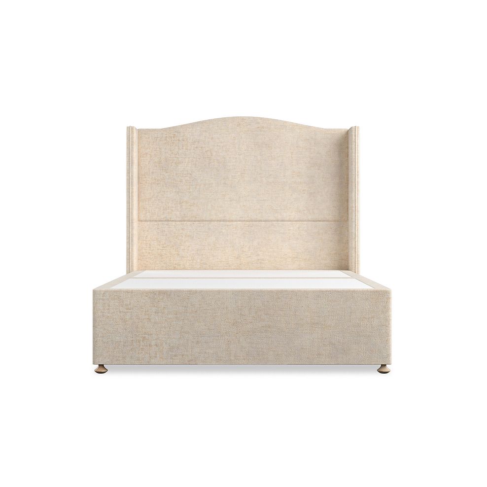 Eden Double Divan Bed with Winged Headboard in Brooklyn Fabric - Eggshell Thumbnail 3