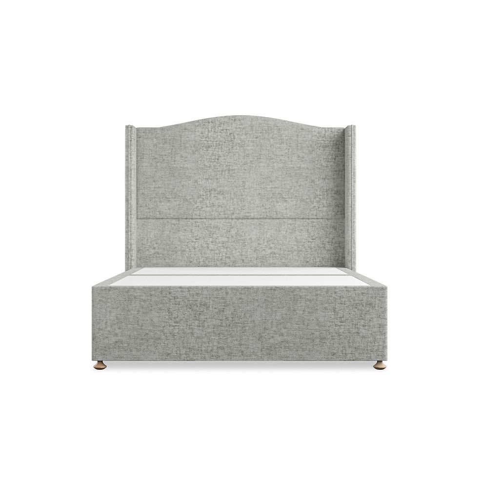 Eden Double Divan Bed with Winged Headboard in Brooklyn Fabric - Fallow Grey 3