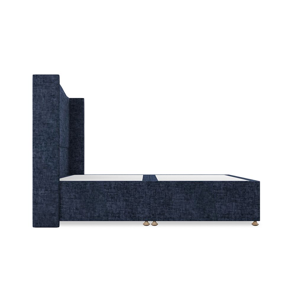 Eden Double Divan Bed with Winged Headboard in Brooklyn Fabric - Hummingbird Blue 4